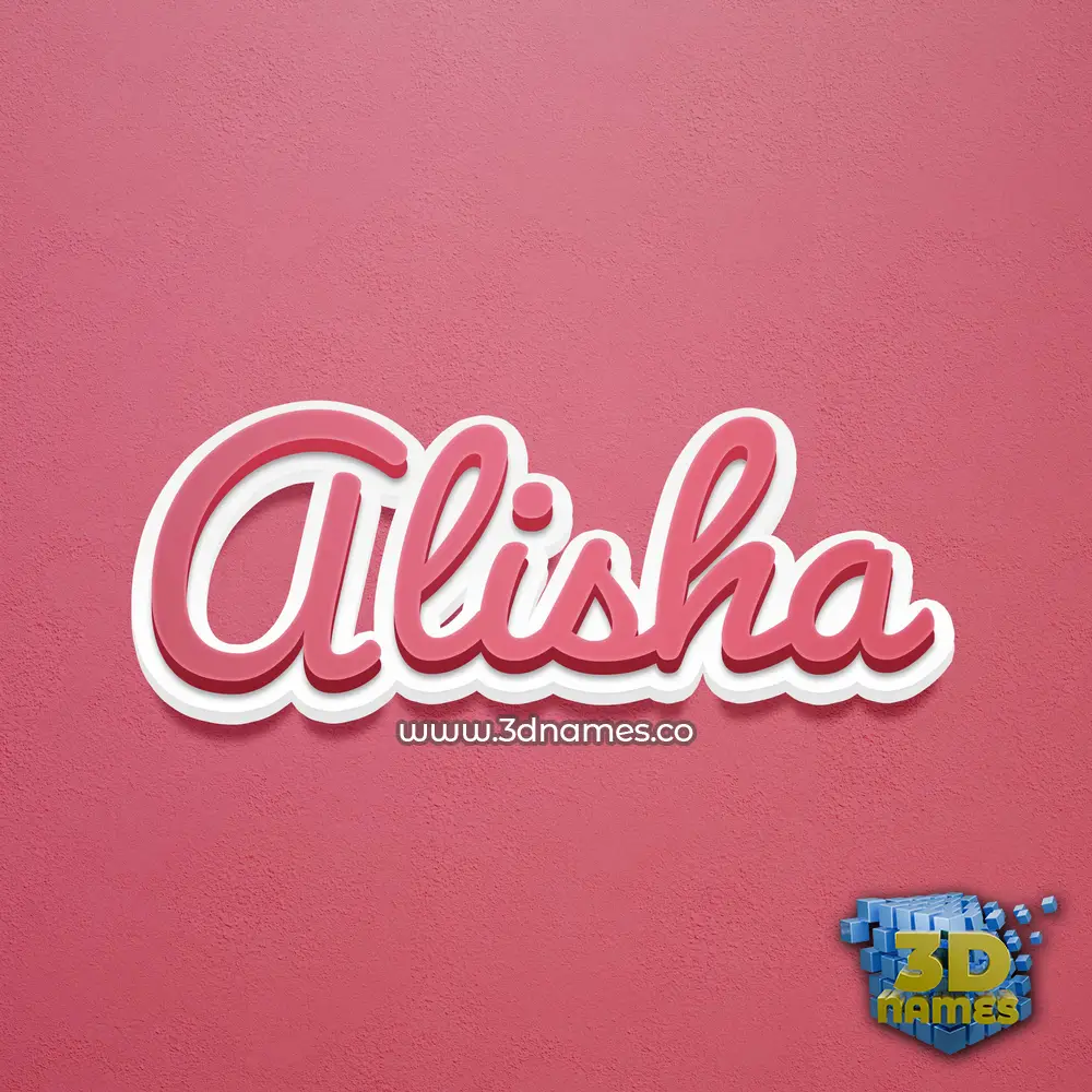 alisha in Red Scribble style - 3D name wallpaper