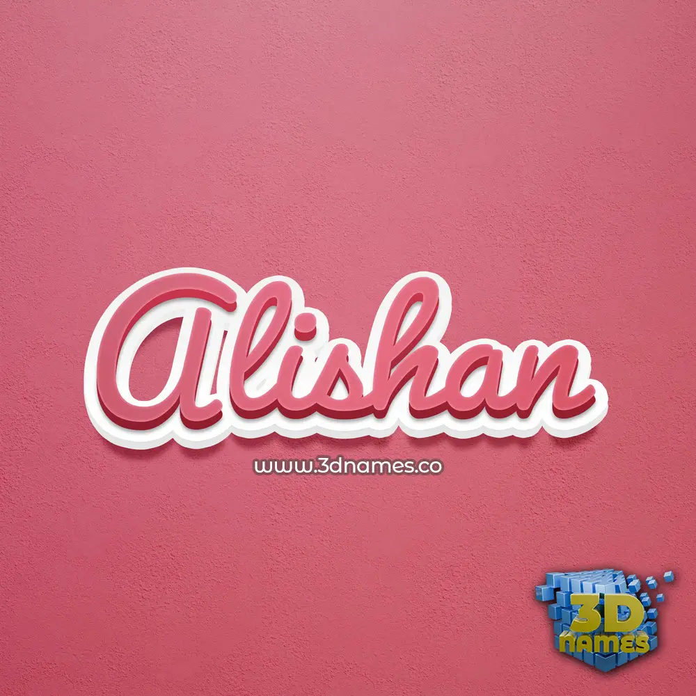 alishan in Red Scribble style - 3D name wallpaper