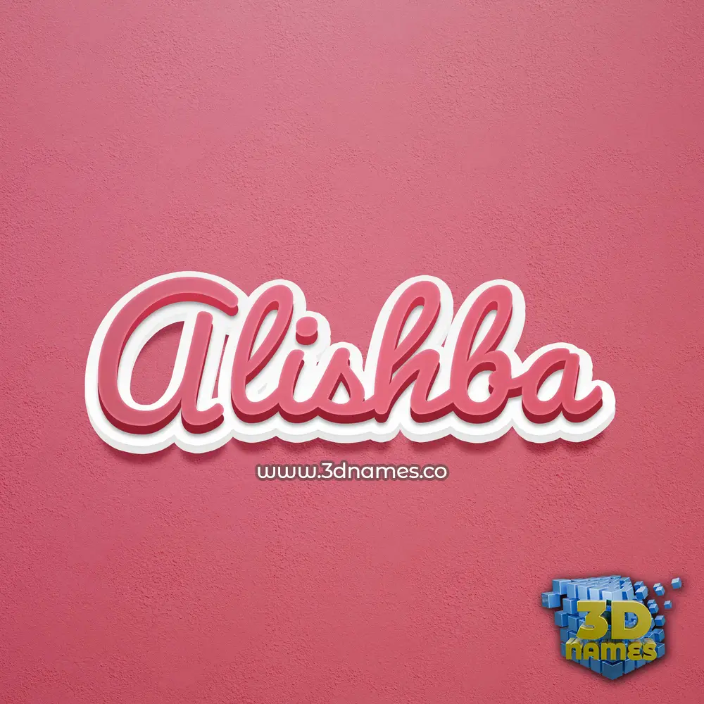alishba in Red Scribble style - 3D name wallpaper