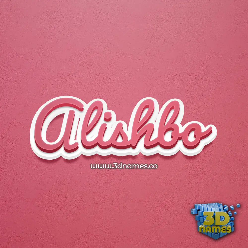 alishbo in Red Scribble style - 3D name wallpaper