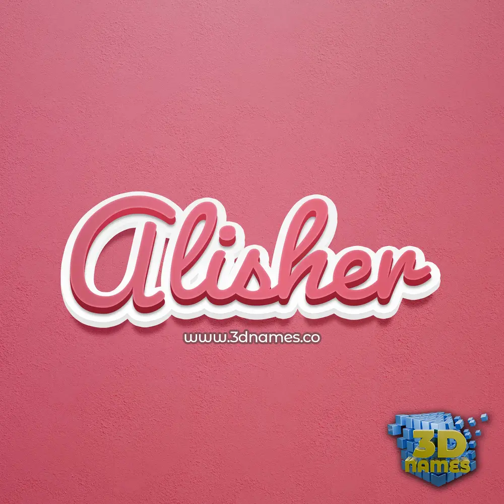 alisher in Red Scribble style - 3D name wallpaper