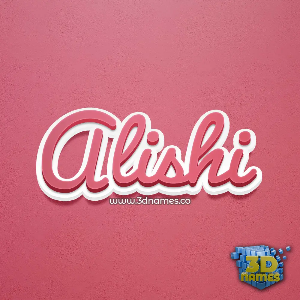 alishi in Red Scribble style - 3D name wallpaper