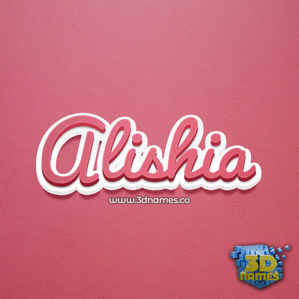 alishia in Red Scribble style - 3D name wallpaper