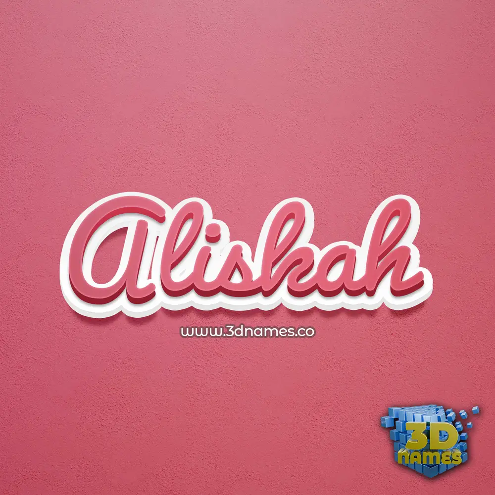 aliskah in Red Scribble style - 3D name wallpaper