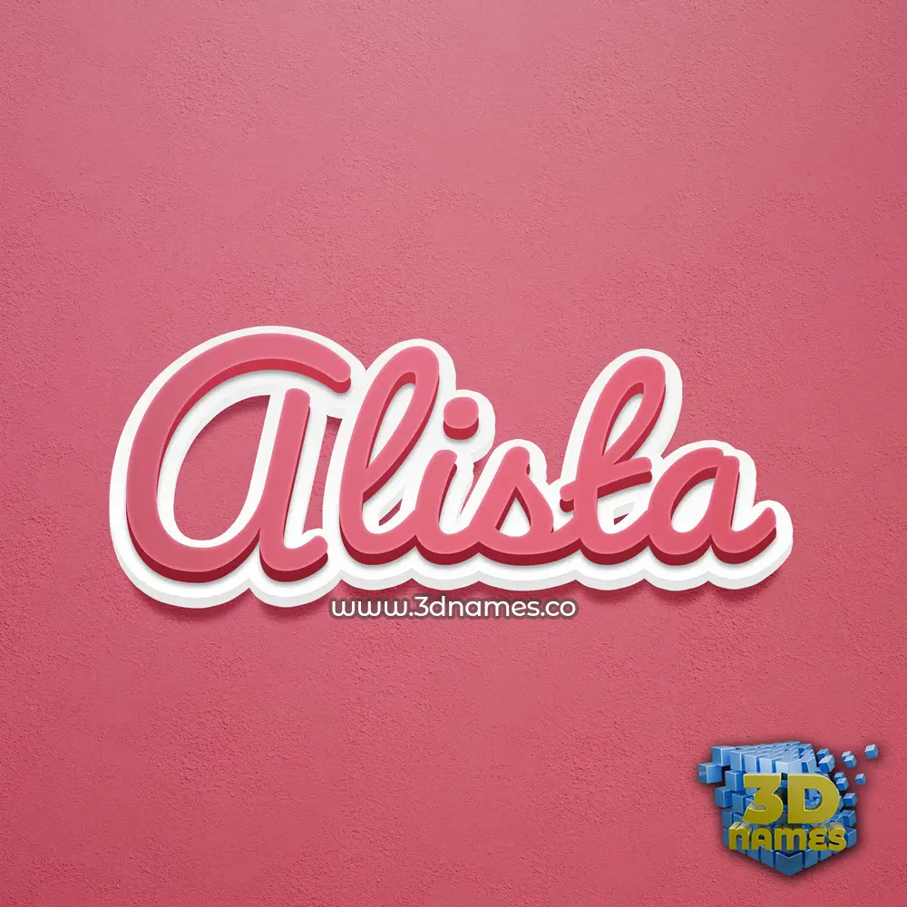 alista in Red Scribble style - 3D name wallpaper