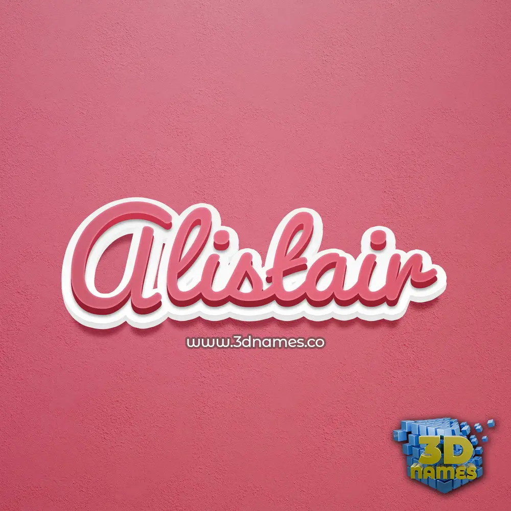 alistair in Red Scribble style - 3D name wallpaper