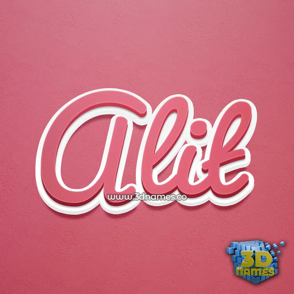 alit in Red Scribble style - 3D name wallpaper