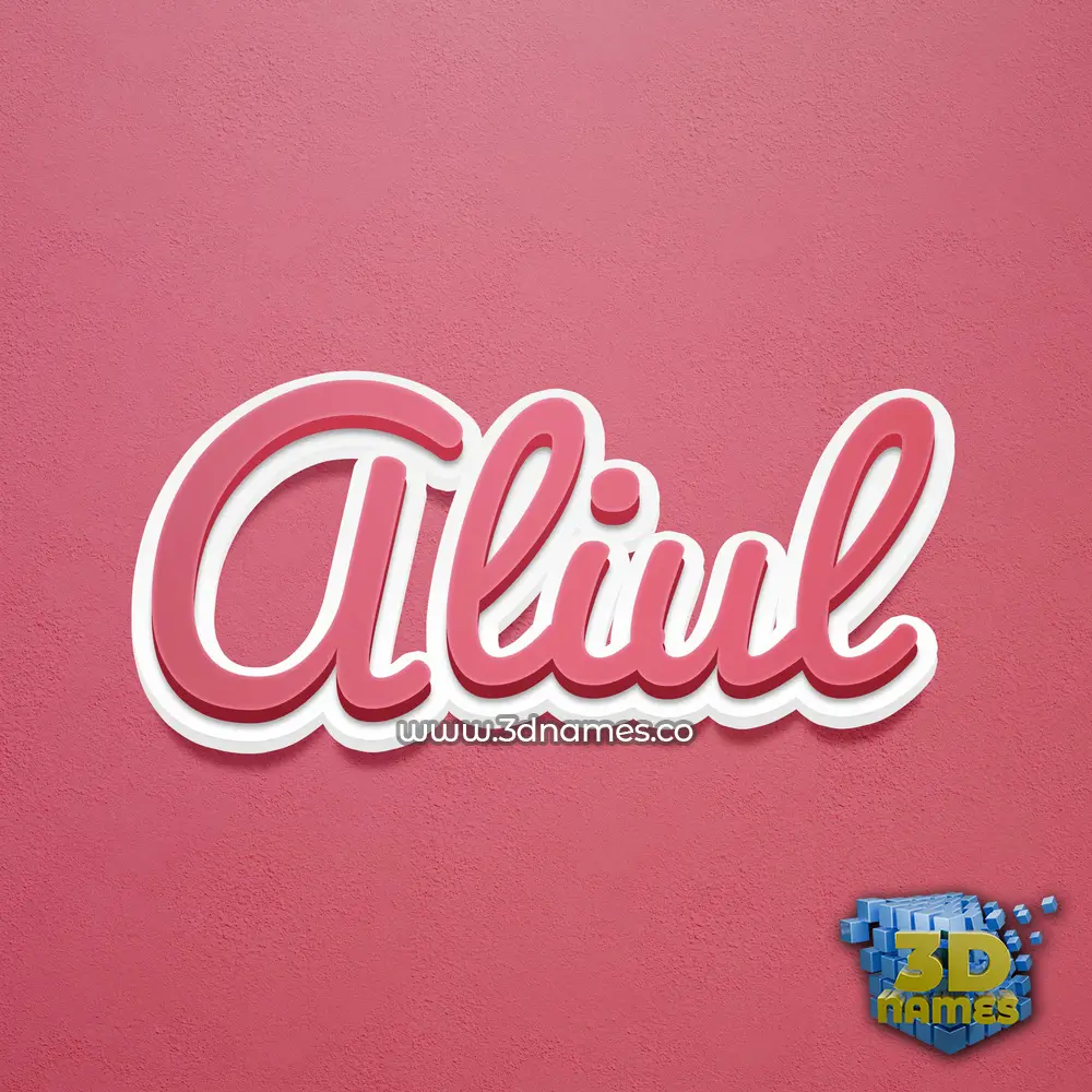 aliul in Red Scribble style - 3D name wallpaper