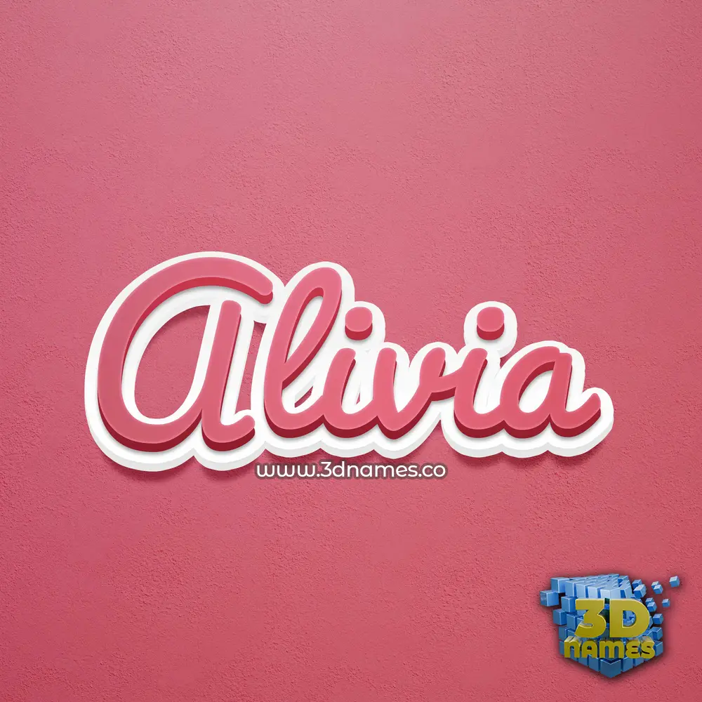alivia in Red Scribble style - 3D name wallpaper