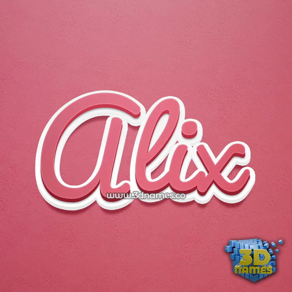 alix in Red Scribble style - 3D name wallpaper