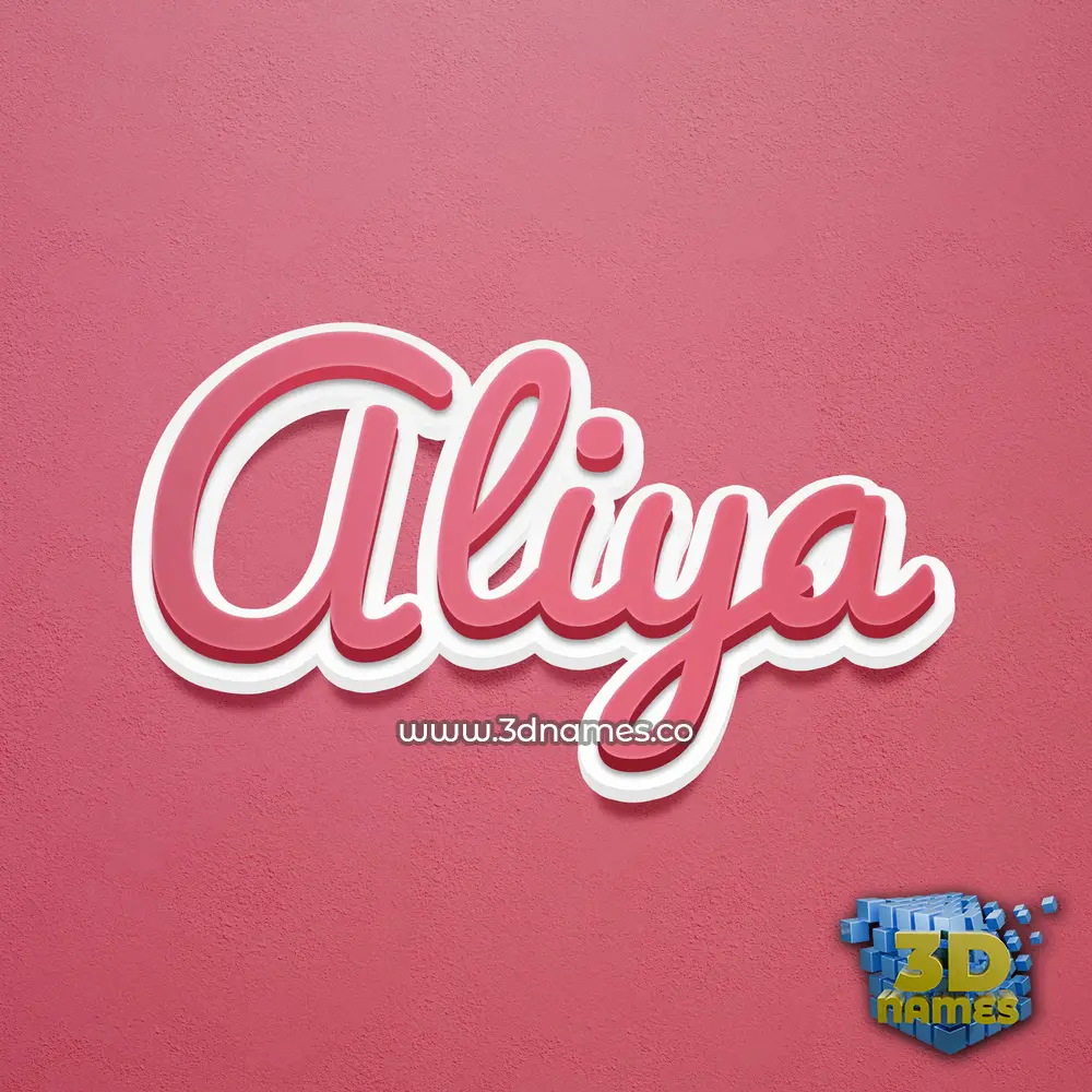 aliya in Red Scribble style - 3D name wallpaper