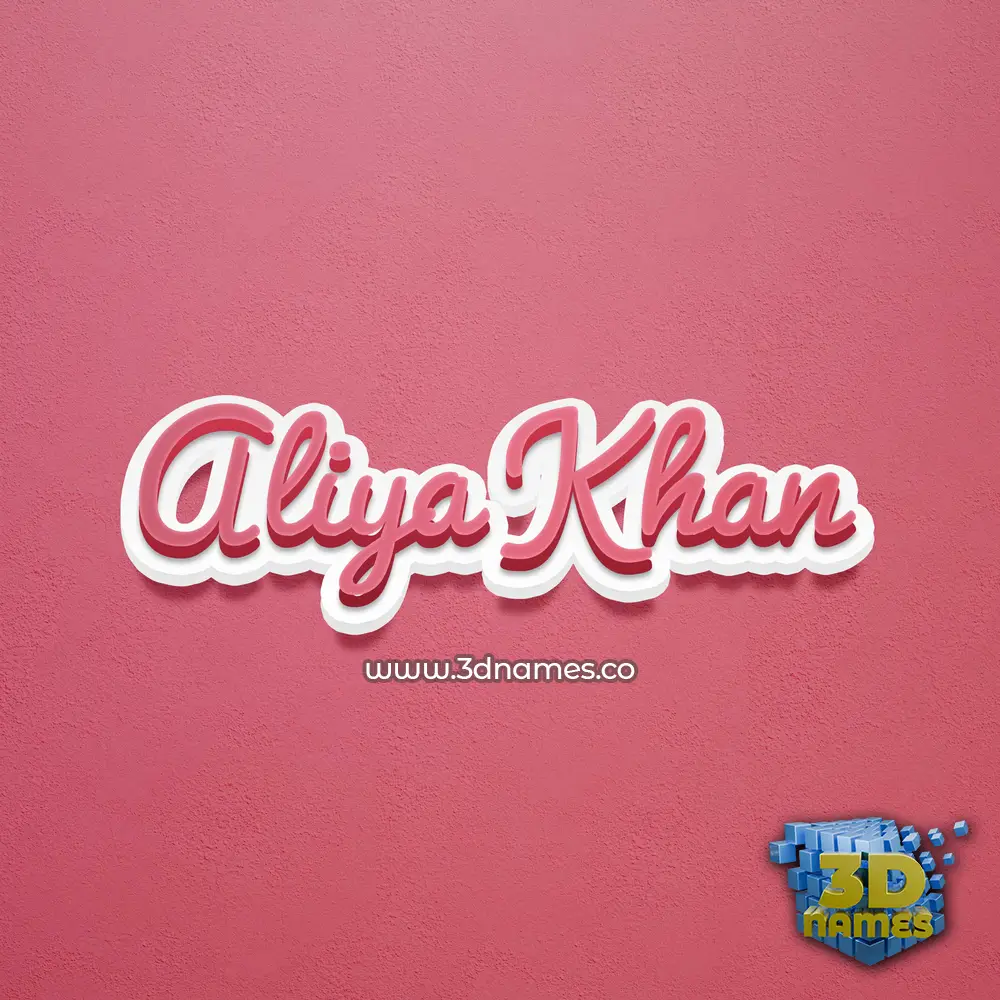 aliya khan in Red Scribble style - 3D name wallpaper