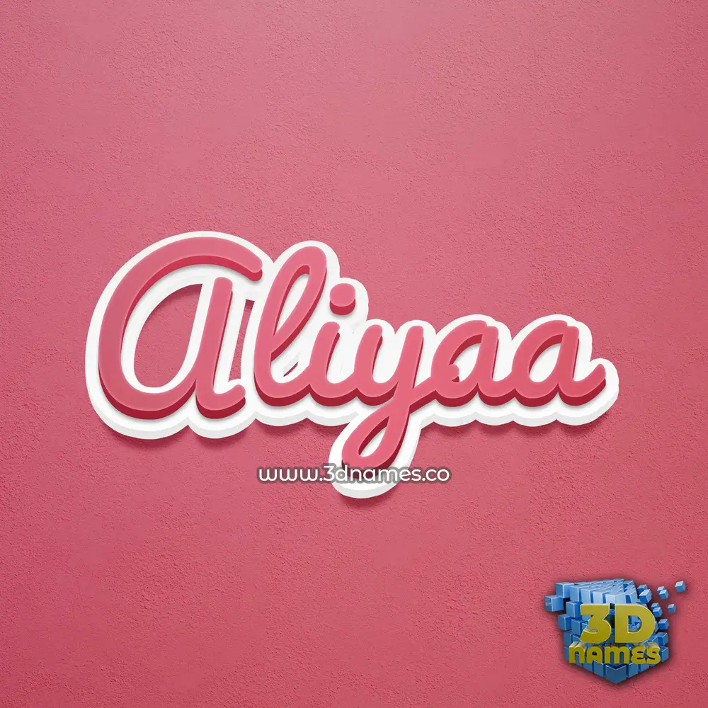 aliyaa in Red Scribble style - 3D name wallpaper