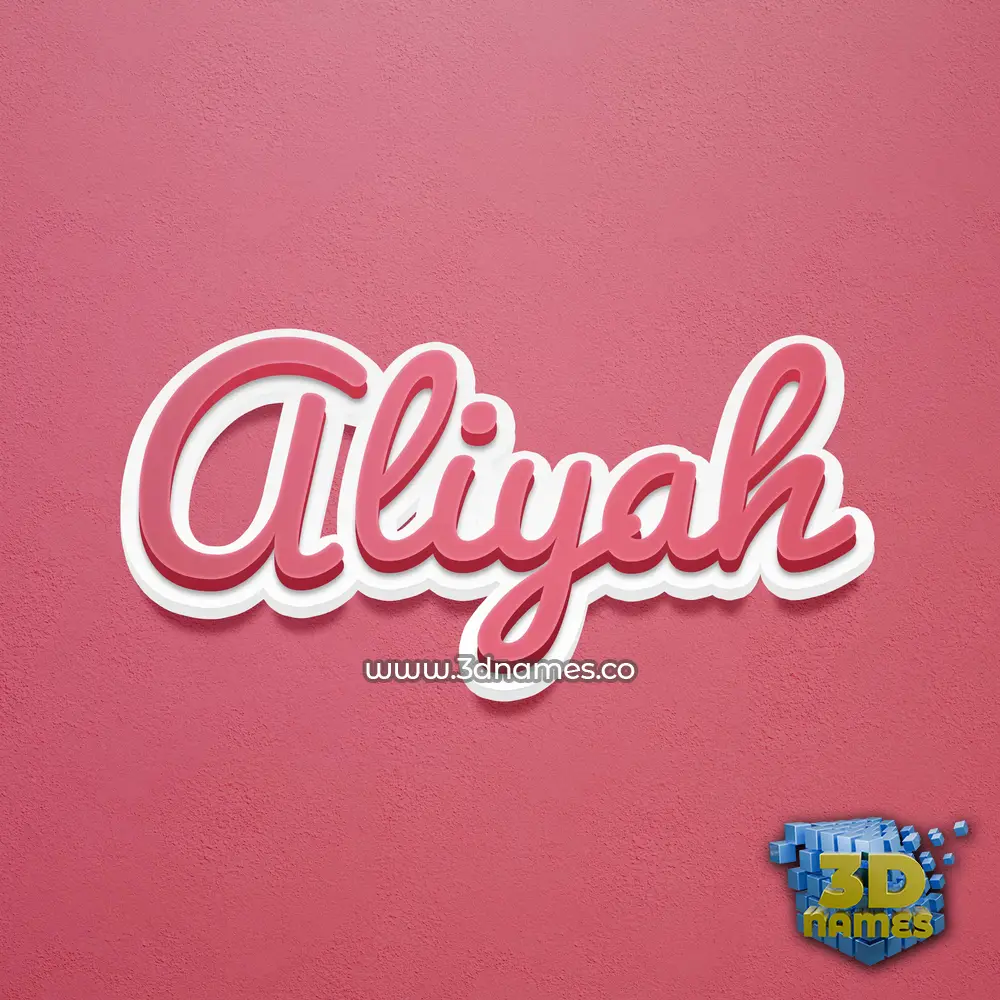 aliyah in Red Scribble style - 3D name wallpaper