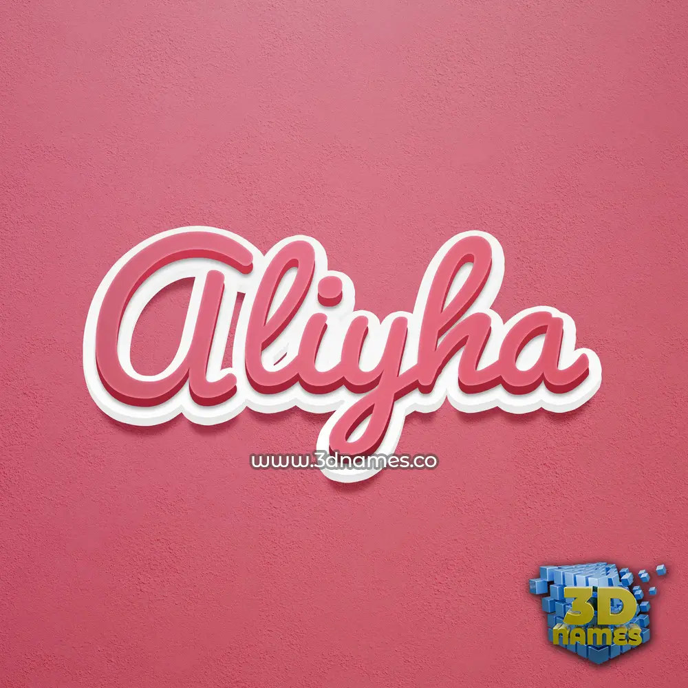aliyha in Red Scribble style - 3D name wallpaper