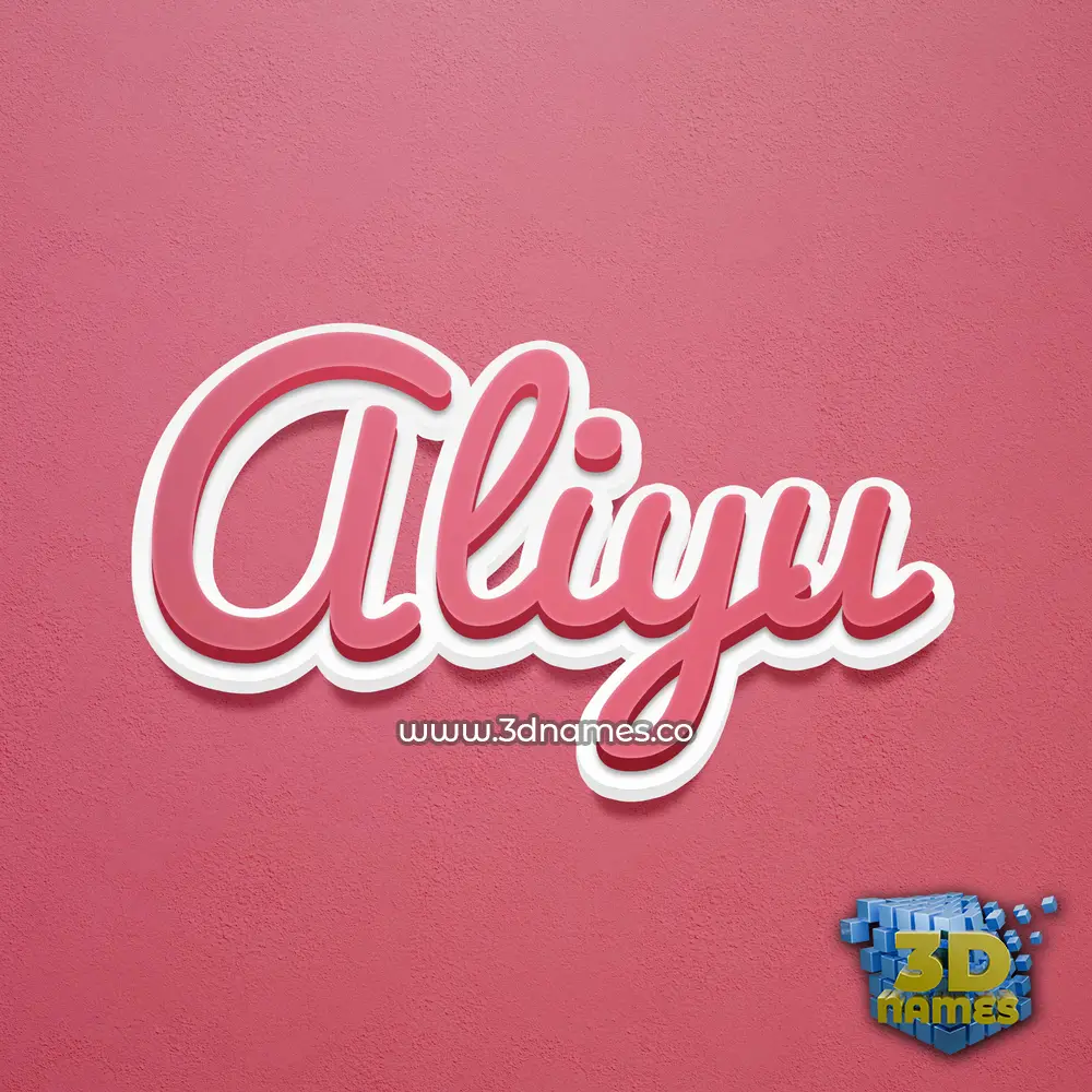 aliyu in Red Scribble style - 3D name wallpaper