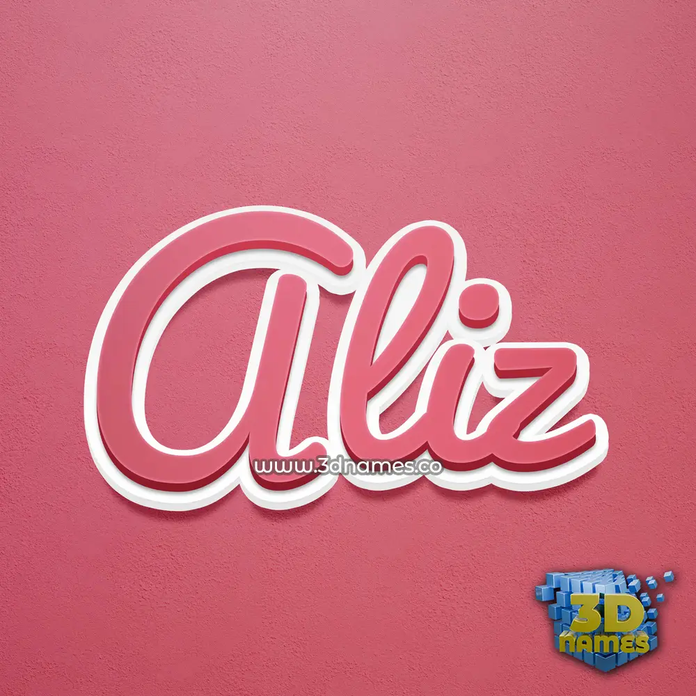 aliz in Red Scribble style - 3D name wallpaper