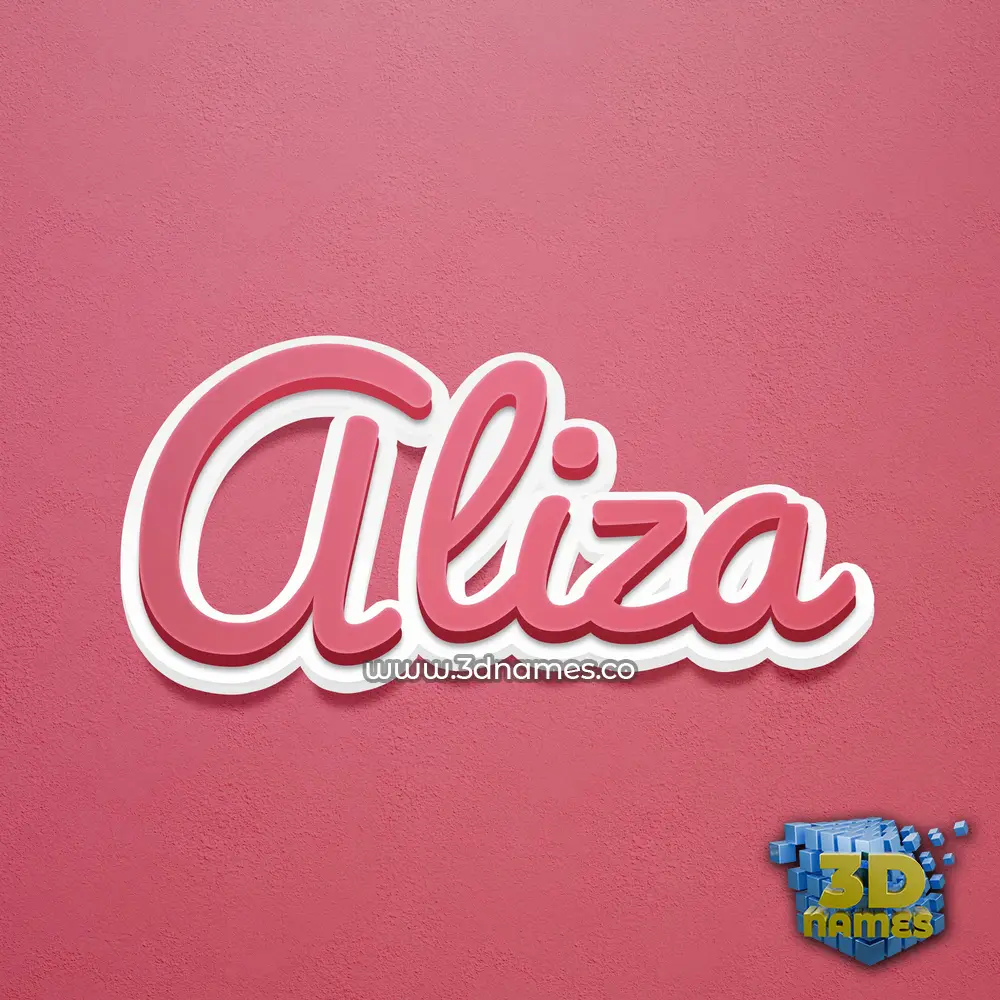 aliza in Red Scribble style - 3D name wallpaper