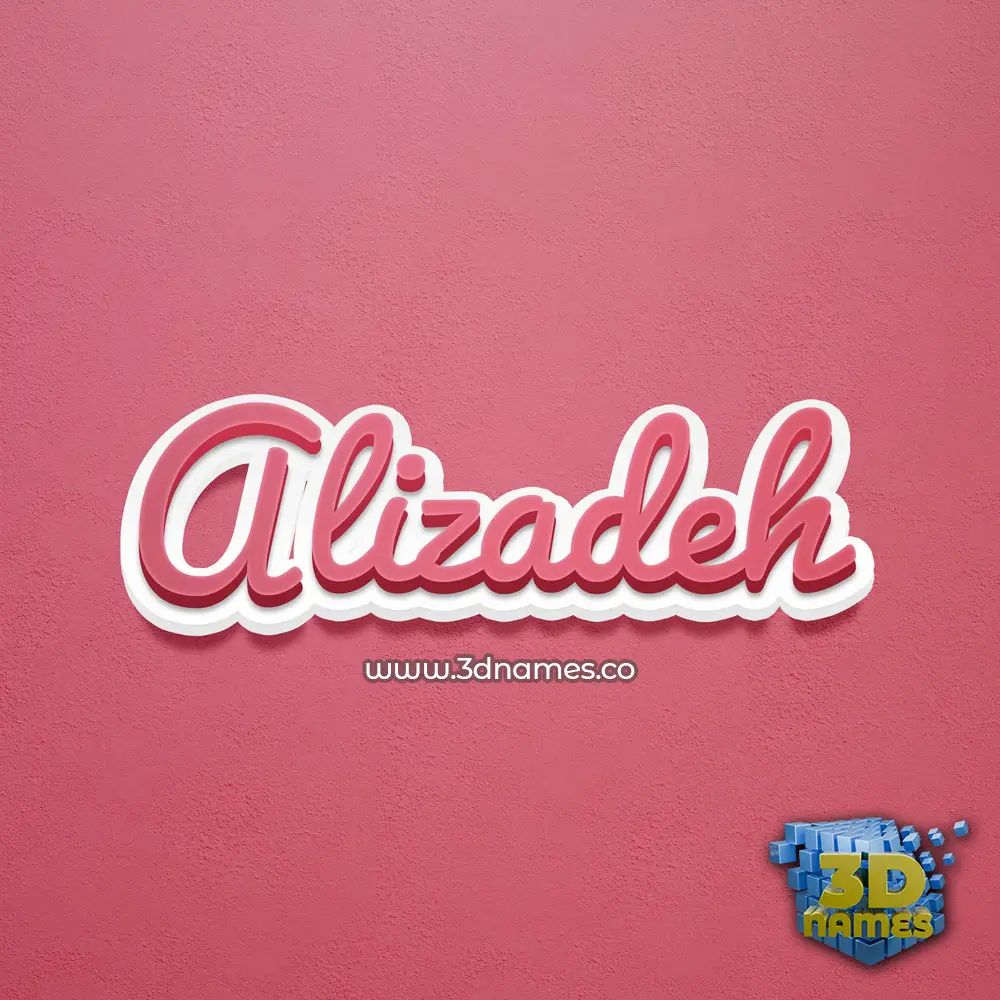 alizadeh in Red Scribble style - 3D name wallpaper