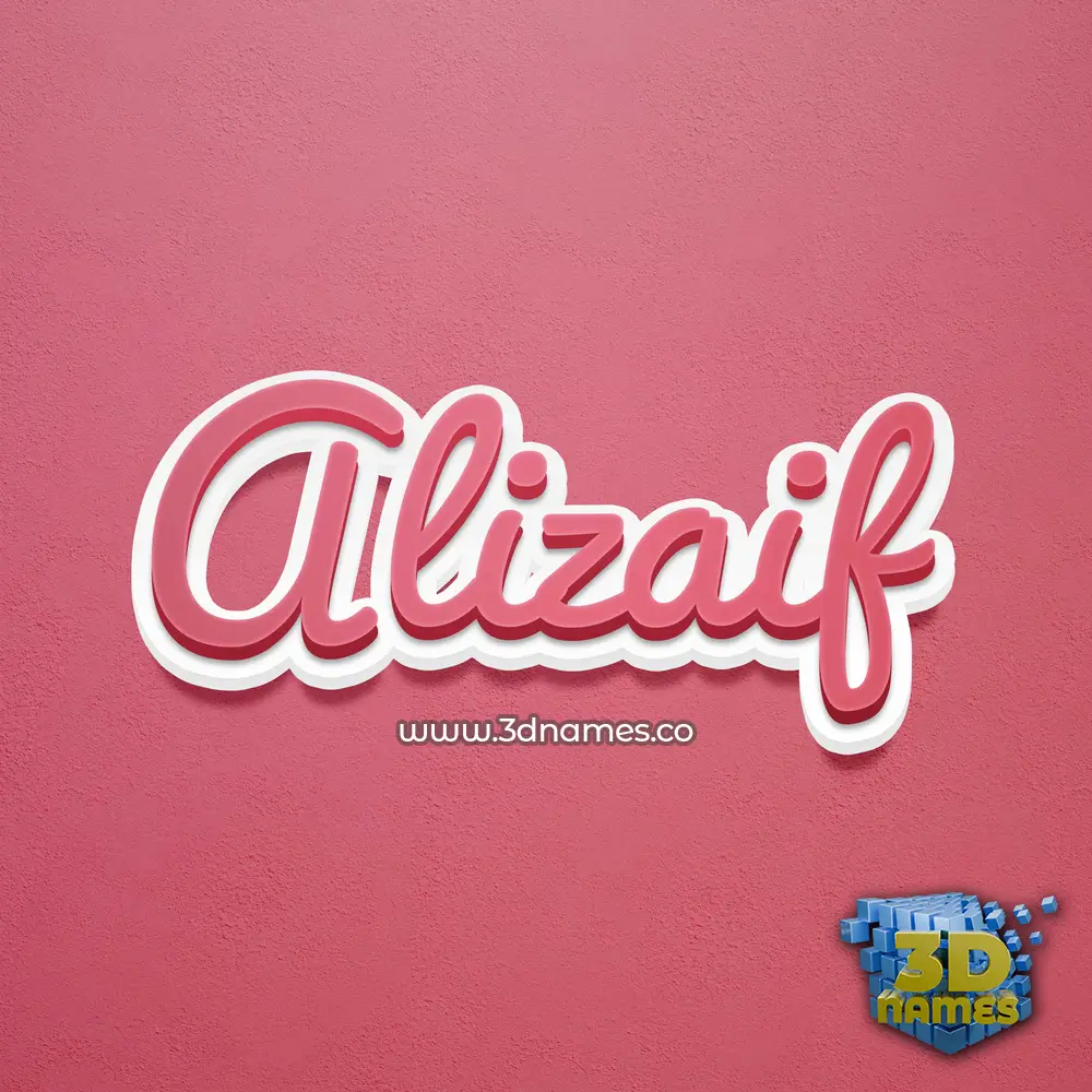 alizaif in Red Scribble style - 3D name wallpaper