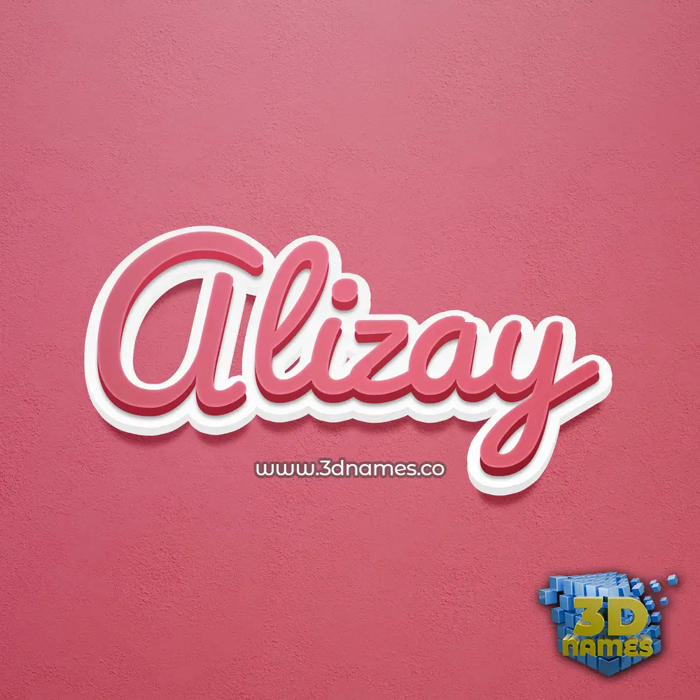 alizay in Red Scribble style - 3D name wallpaper