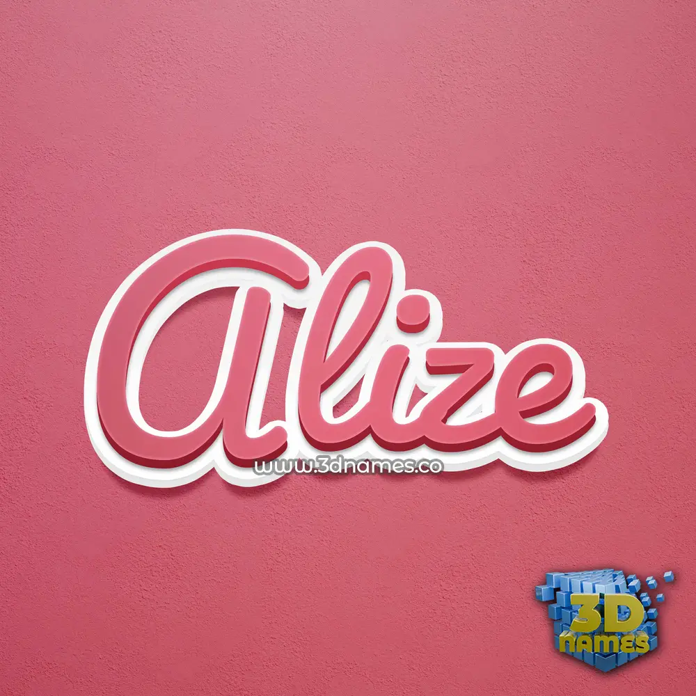 alize in Red Scribble style - 3D name wallpaper