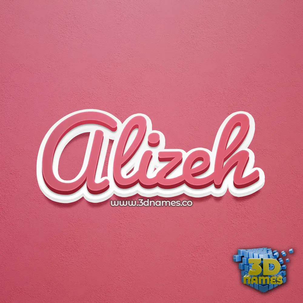 alizeh in Red Scribble style - 3D name wallpaper