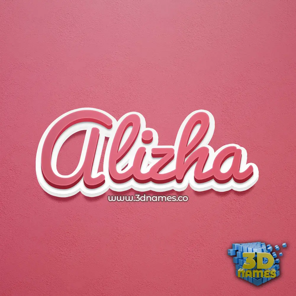 alizha in Red Scribble style - 3D name wallpaper