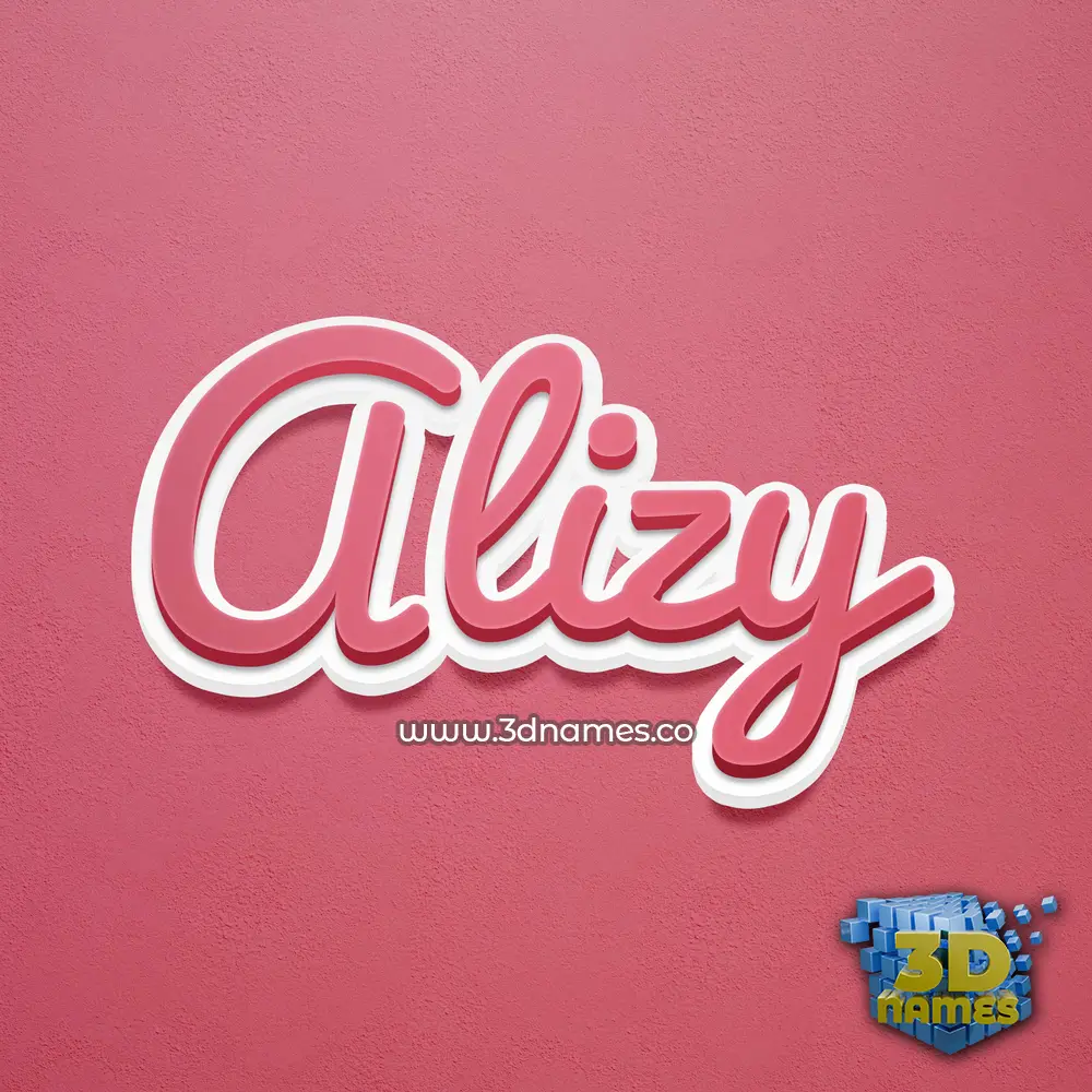 alizy in Red Scribble style - 3D name wallpaper