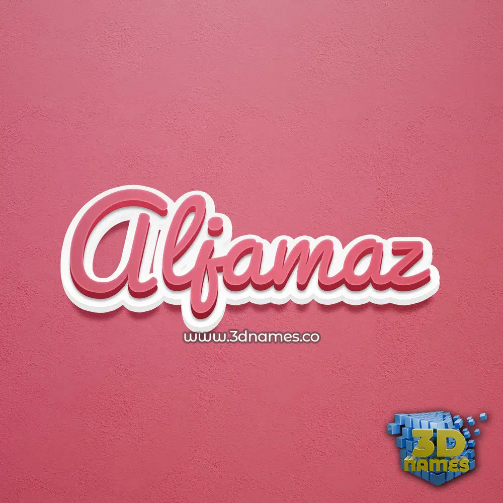 aljamaz in Red Scribble style - 3D name wallpaper