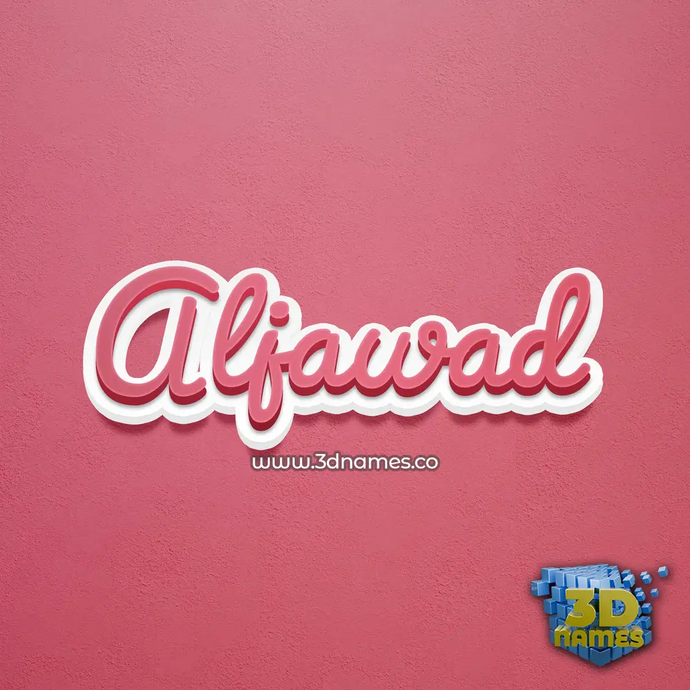aljawad in Red Scribble style - 3D name wallpaper