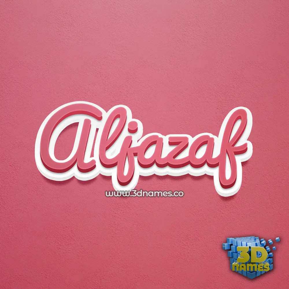 aljazaf in Red Scribble style - 3D name wallpaper