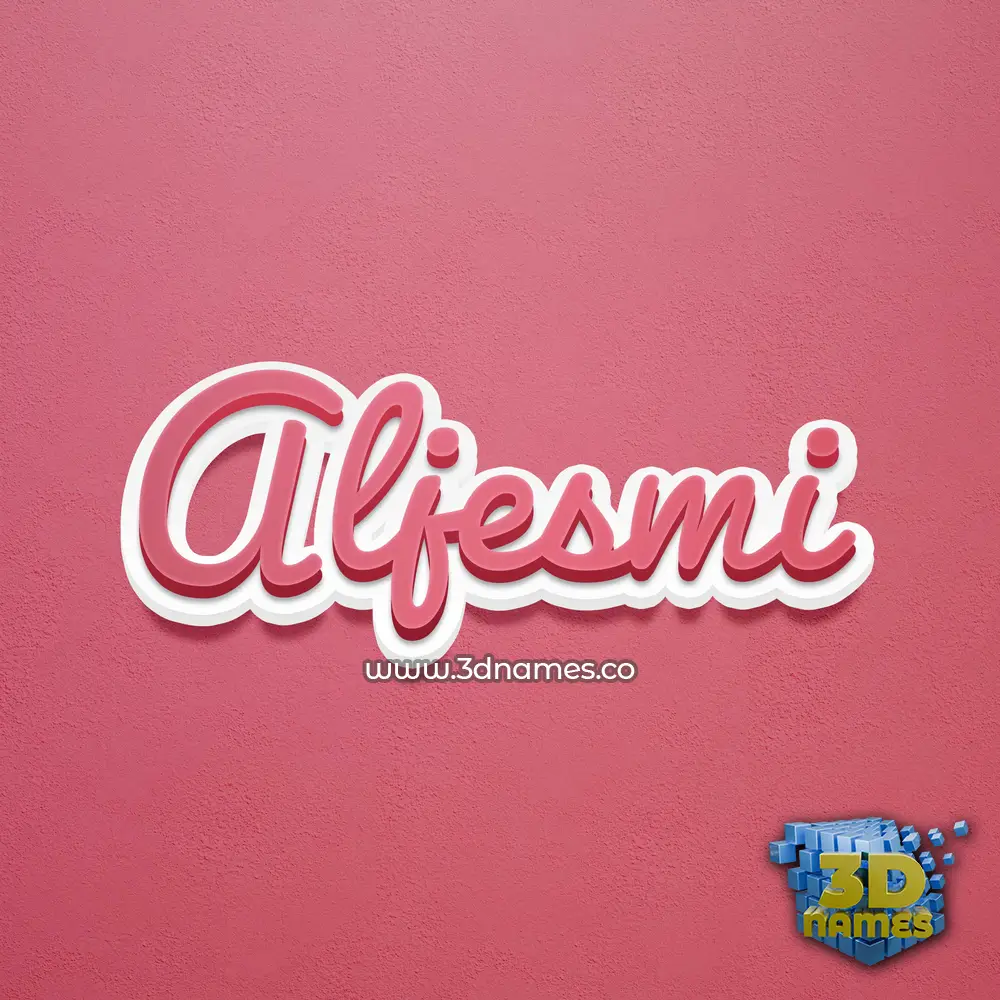 aljesmi in Red Scribble style - 3D name wallpaper