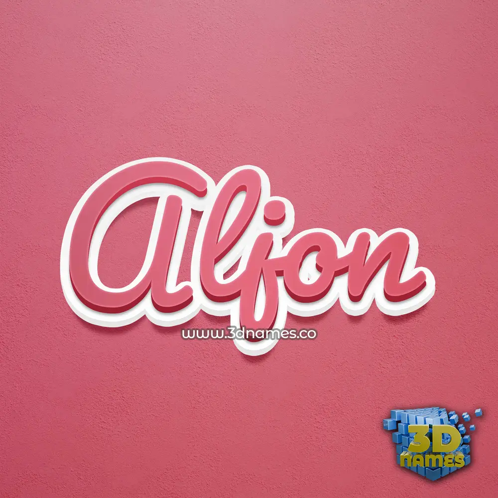 aljon in Red Scribble style - 3D name wallpaper