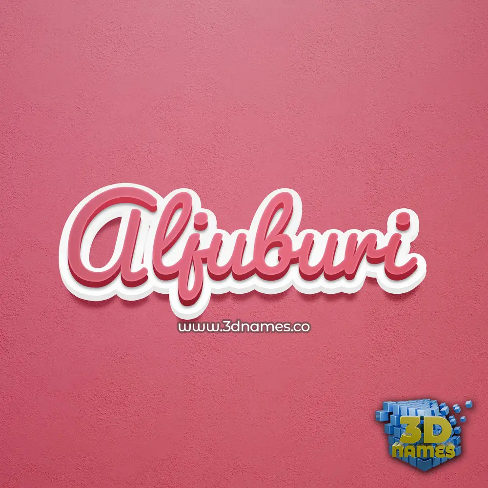 aljuburi in Red Scribble style - 3D name wallpaper