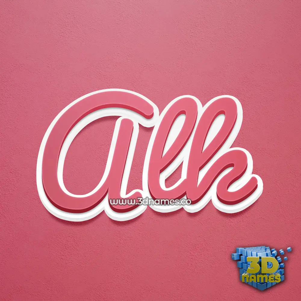 alk in Red Scribble style - 3D name wallpaper