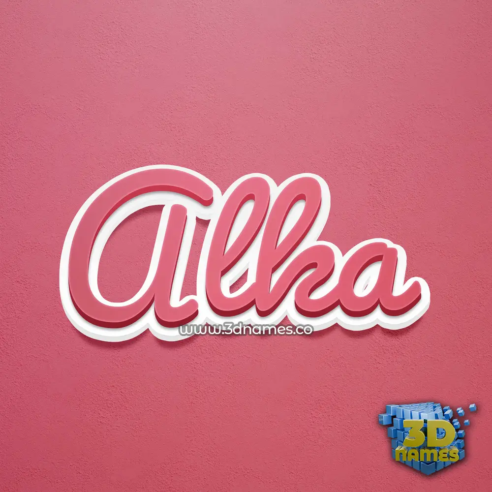 alka in Red Scribble style - 3D name wallpaper