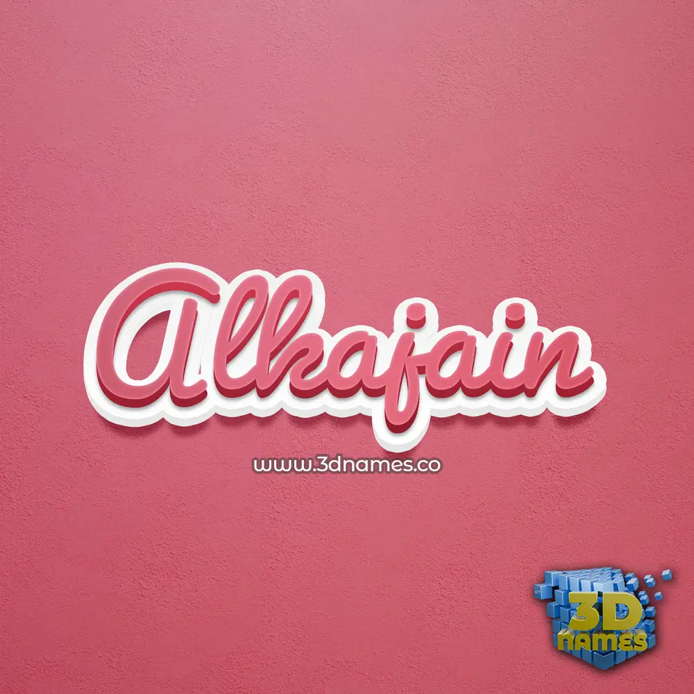alkajain in Red Scribble style - 3D name wallpaper