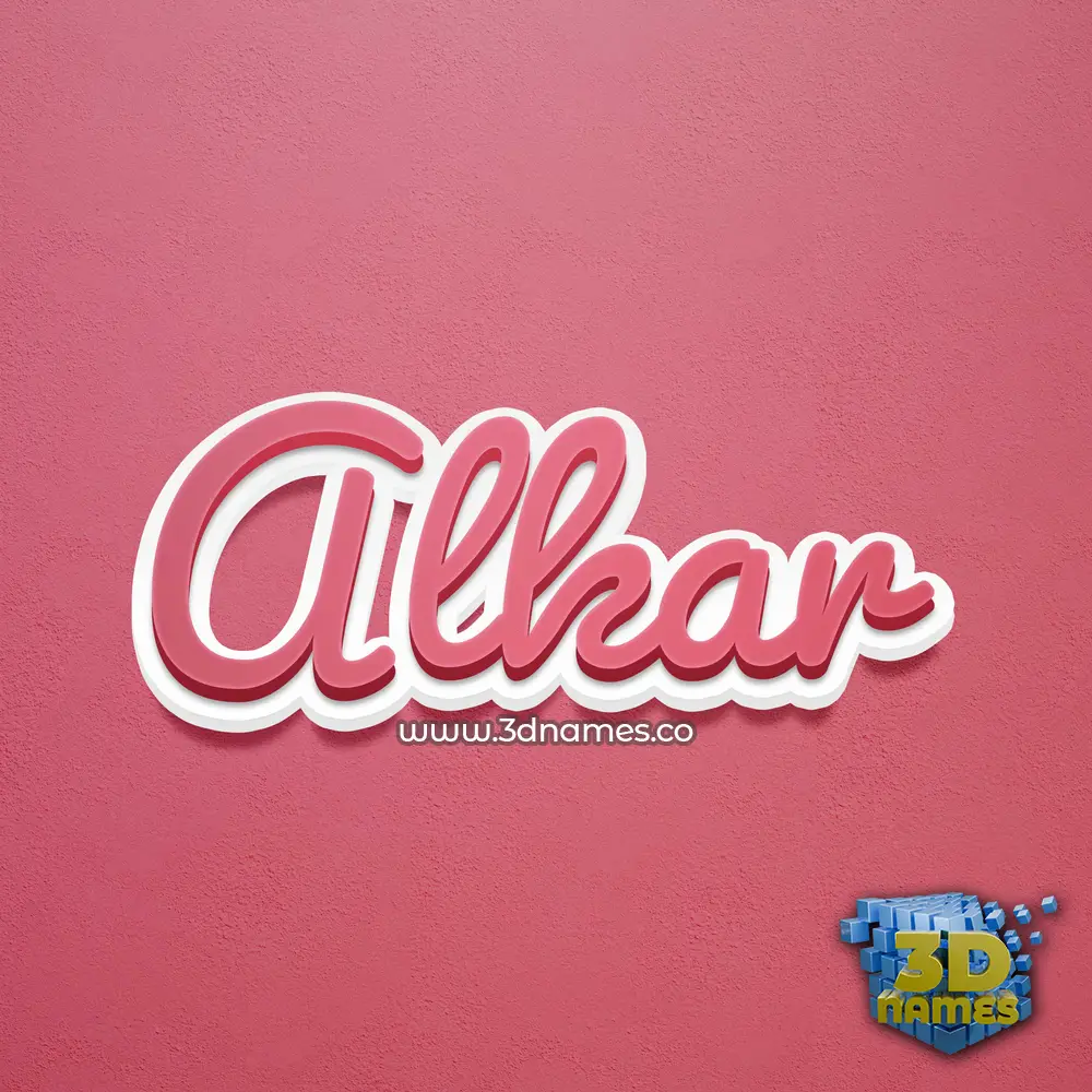 alkar in Red Scribble style - 3D name wallpaper