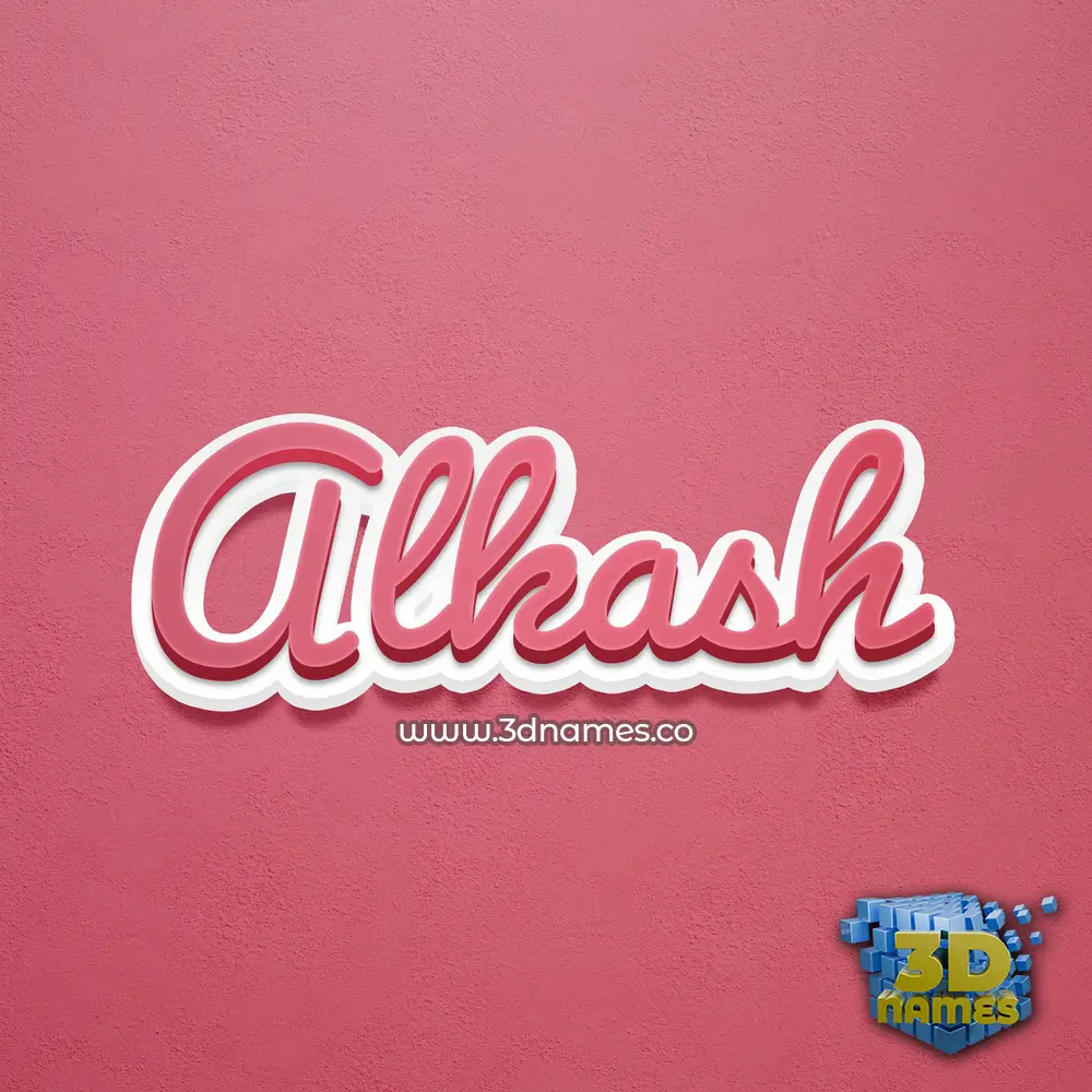 alkash in Red Scribble style - 3D name wallpaper