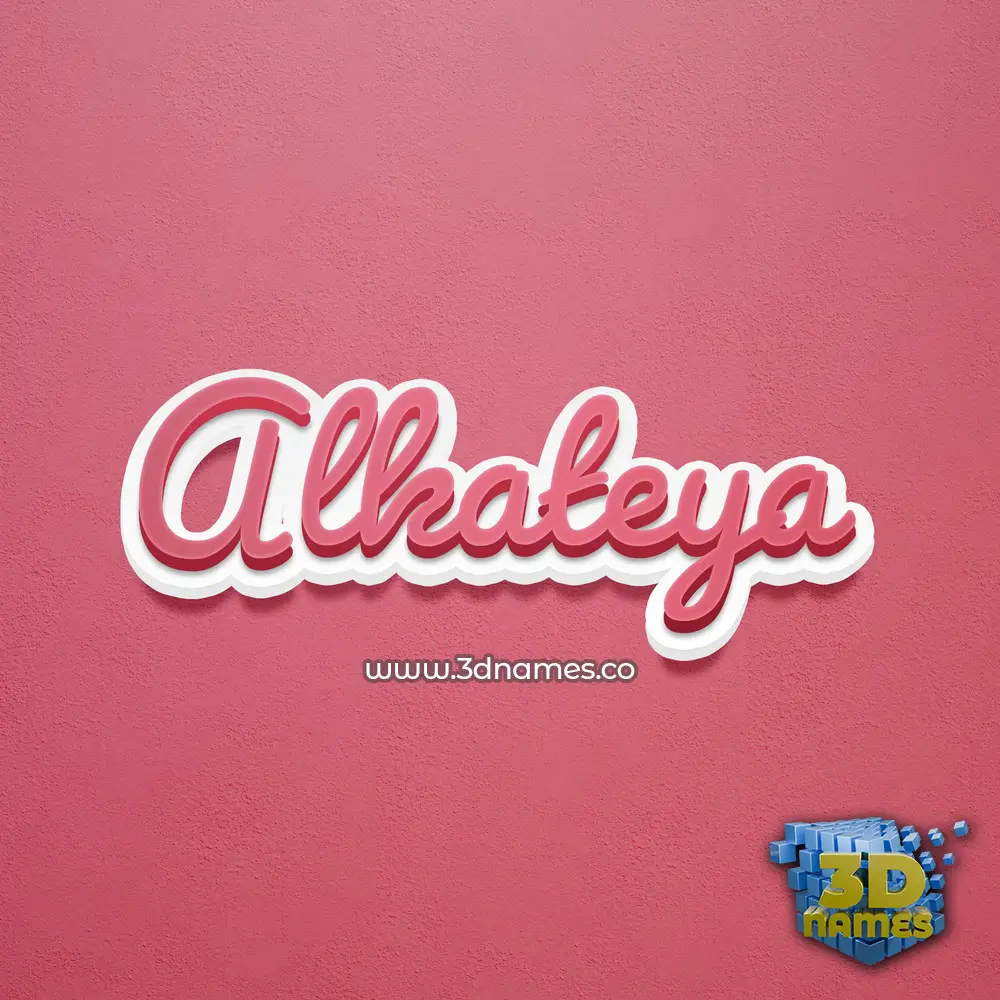 alkateya in Red Scribble style - 3D name wallpaper