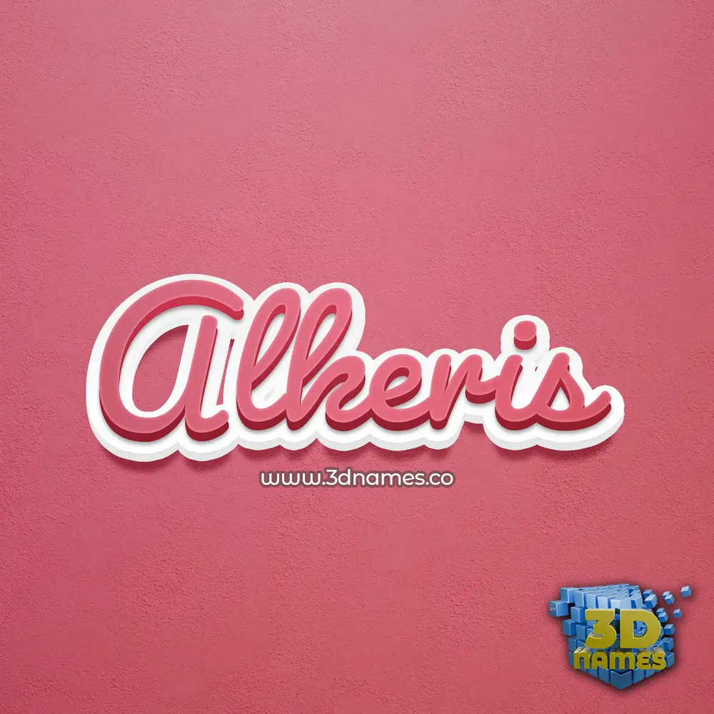 alkeris in Red Scribble style - 3D name wallpaper