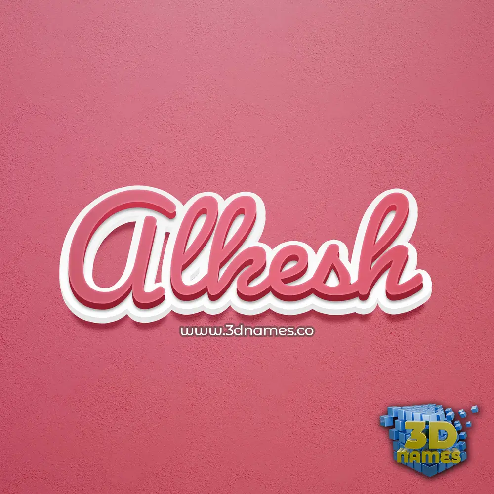 alkesh in Red Scribble style - 3D name wallpaper