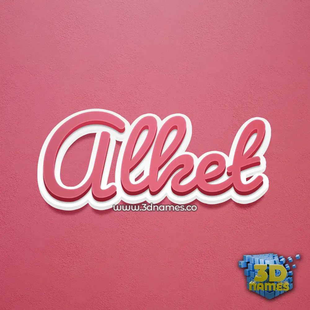 alket in Red Scribble style - 3D name wallpaper