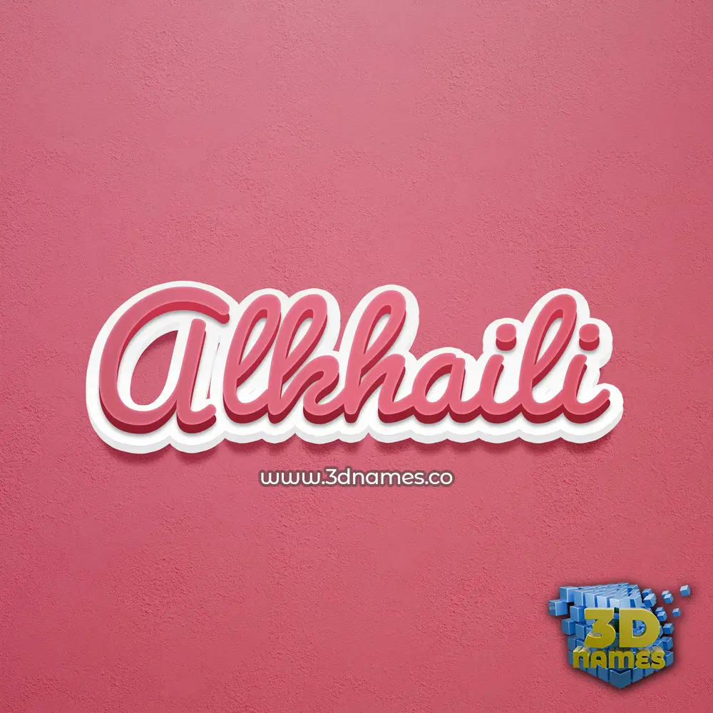 alkhaili in Red Scribble style - 3D name wallpaper