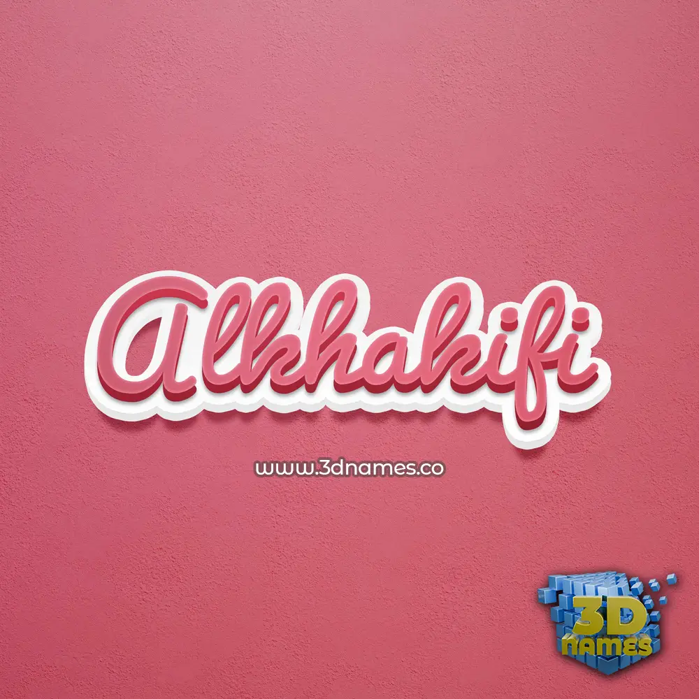 alkhakifi in Red Scribble style - 3D name wallpaper
