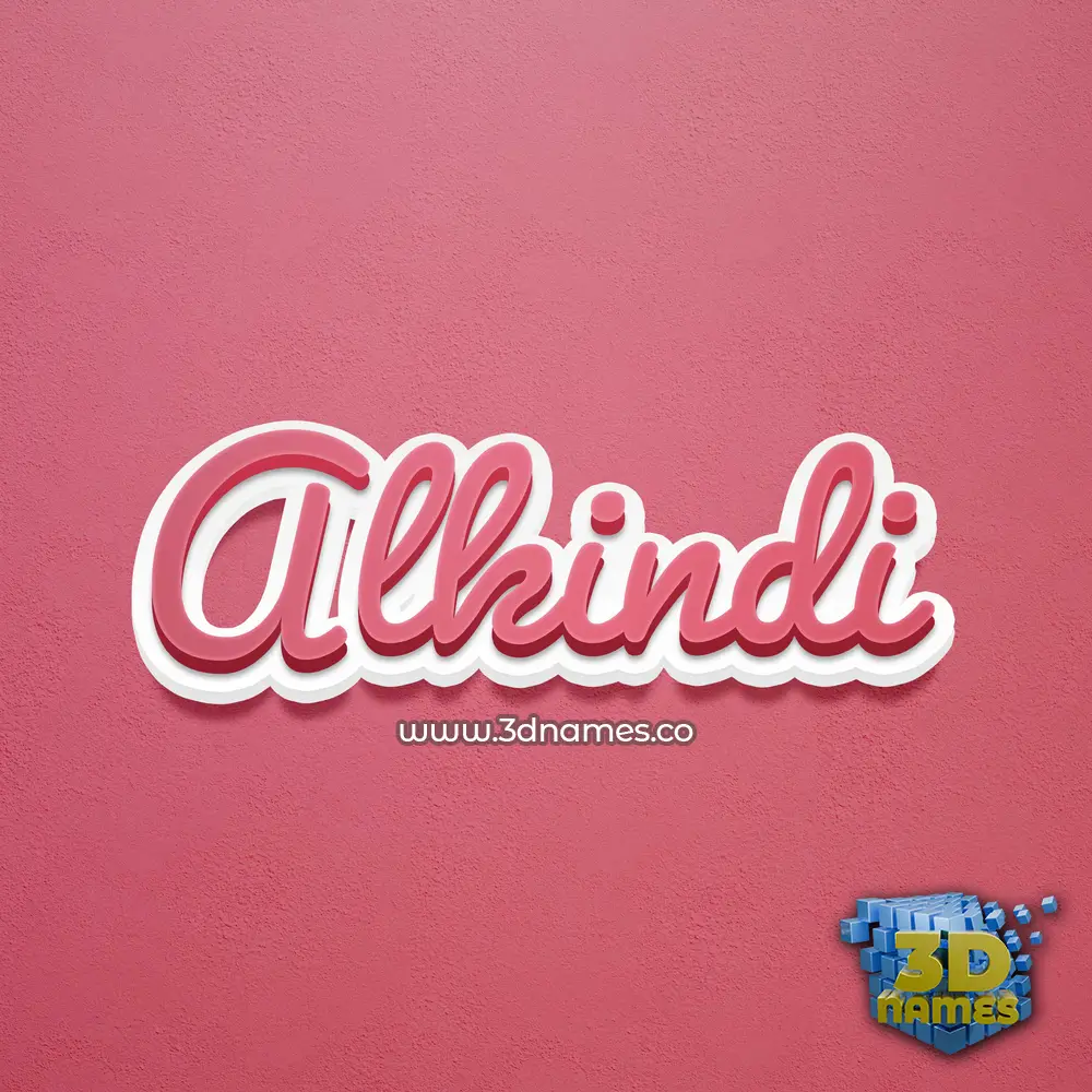 alkindi in Red Scribble style - 3D name wallpaper