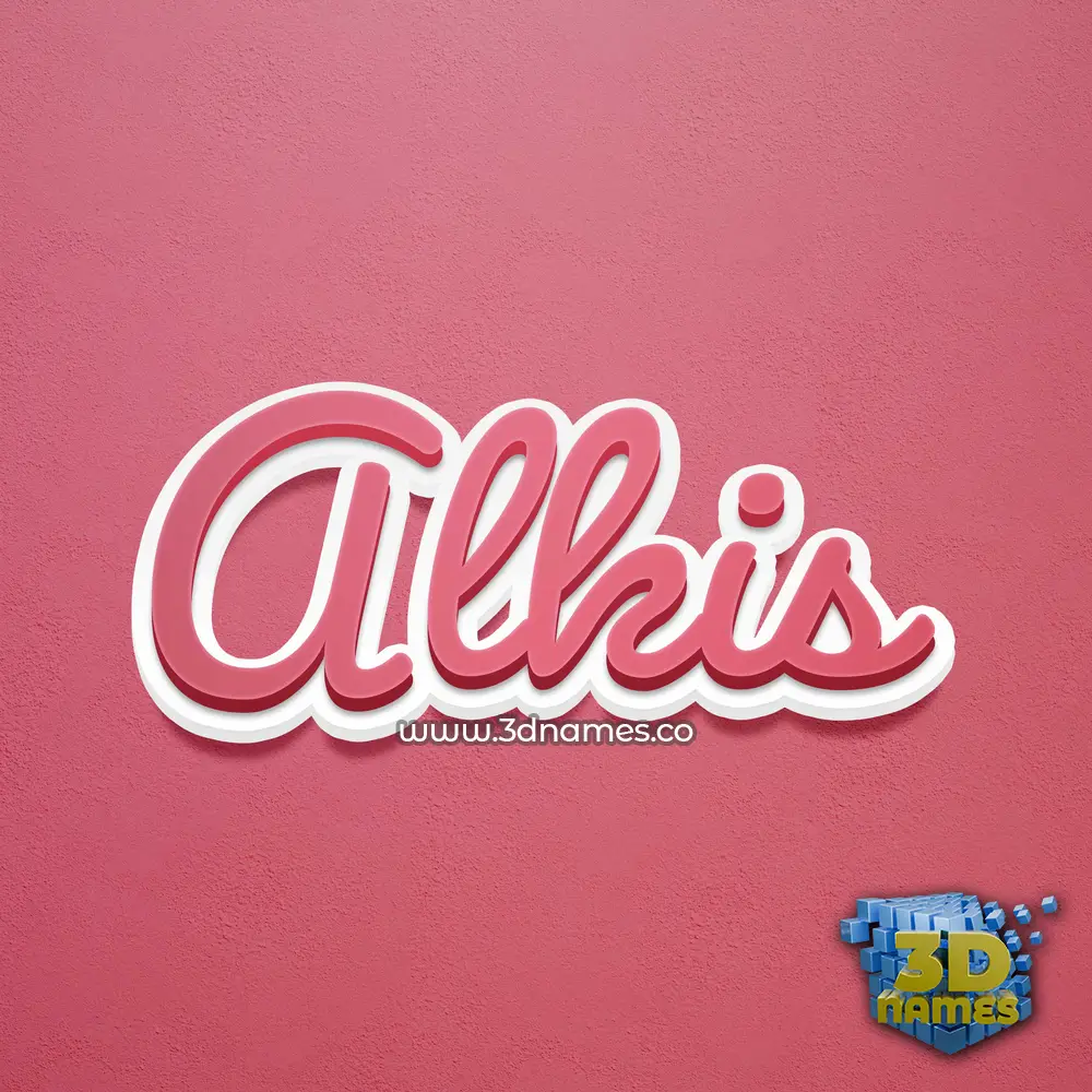 alkis in Red Scribble style - 3D name wallpaper