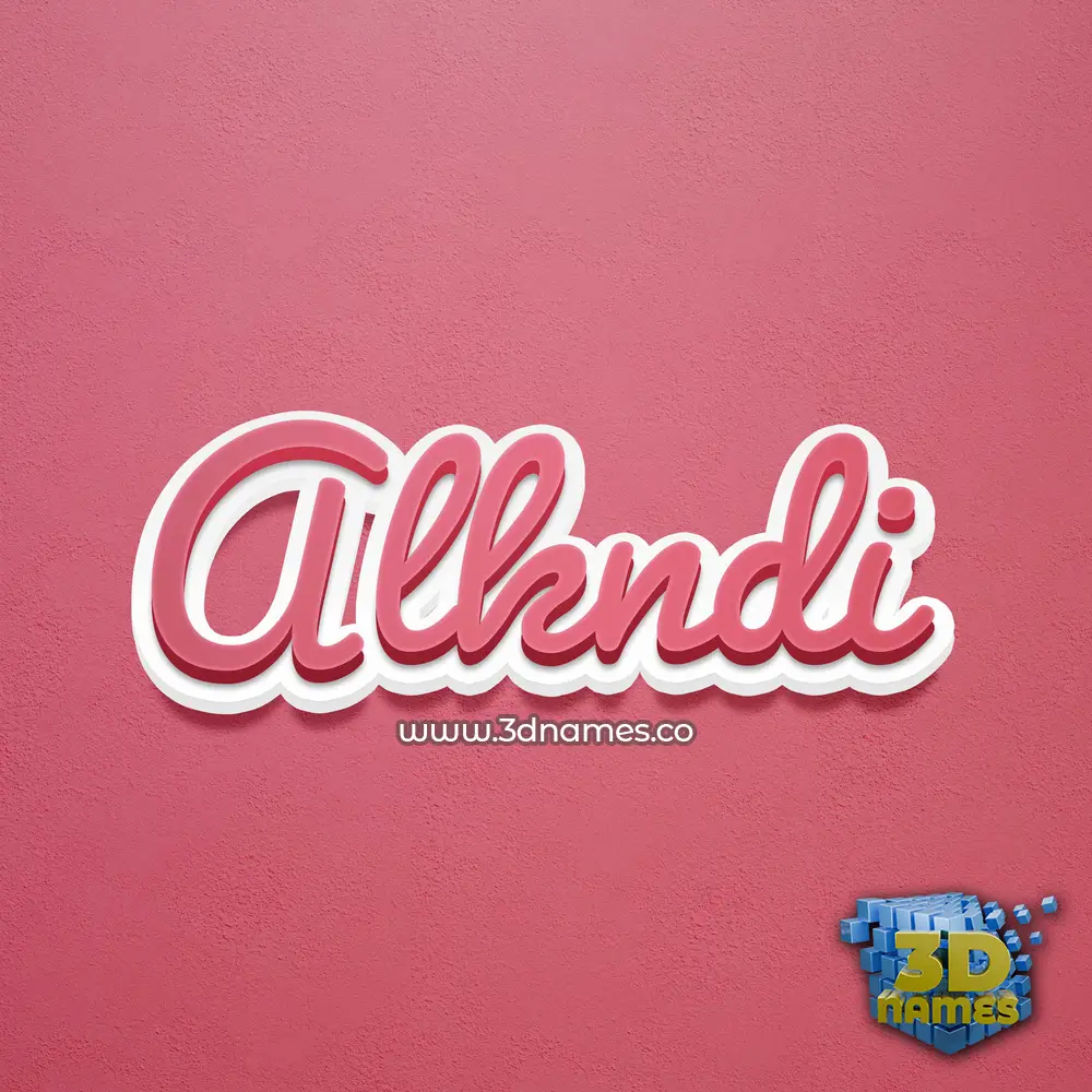 alkndi in Red Scribble style - 3D name wallpaper