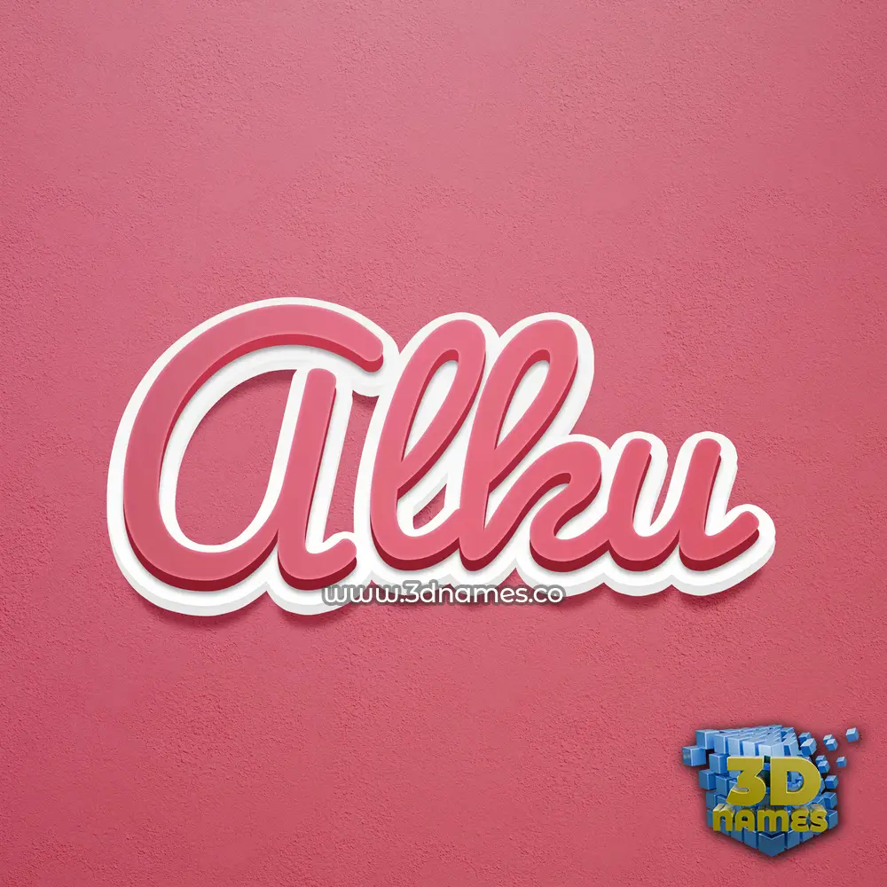 alku in Red Scribble style - 3D name wallpaper